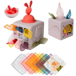 Caja de silicona con pañuelos de tela - Taf Toys