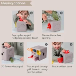 Caja de silicona con pañuelos de tela - Taf Toys