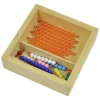 Caja escalera de perlas y 9 barras doradas - Montessori