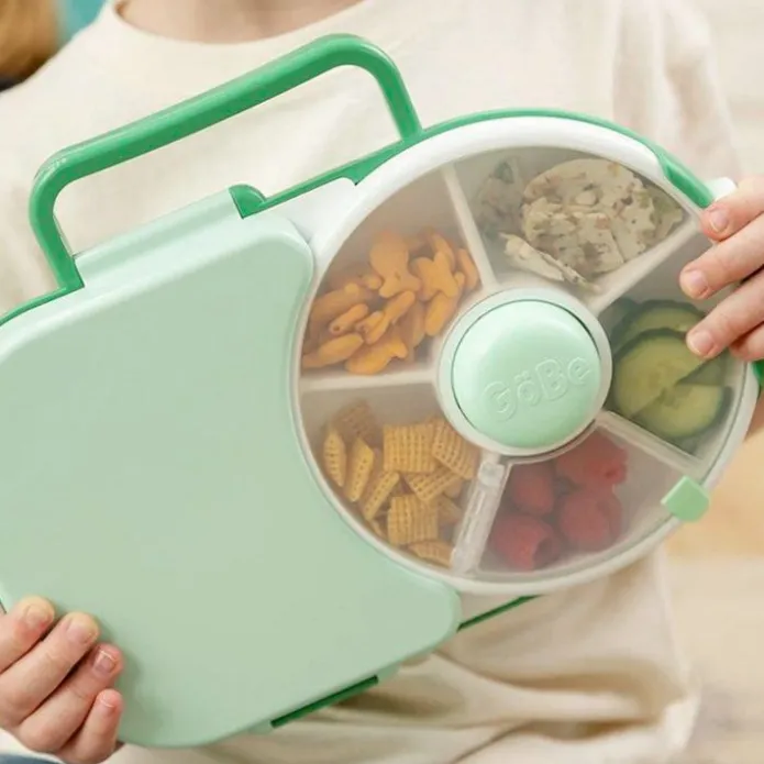 Caja para almuerzo y snacks giratoria Spinner verde menta - GöBe