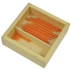Caja 10 perlas y 10 barras doradas - Montessori