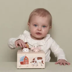 Caja pop-up de madera con animales y sonidos Pequeña granja - Little Dutch