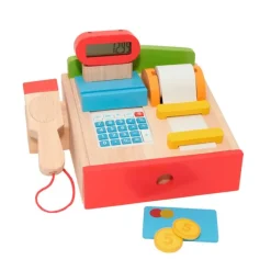 Caja registradora de madera con calculadora - Goki