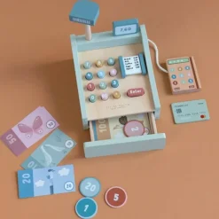 Caja registradora de madera con dinero - Little Dutch