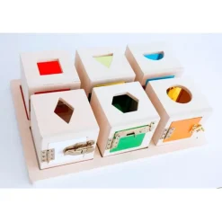 Cajas de madera con encajes y cierres Peekaboo (6) - Guidecraft