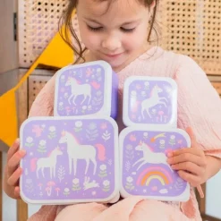 Cajas para almuerzo y snacks Unicornios (4) - A Little Lovely Company