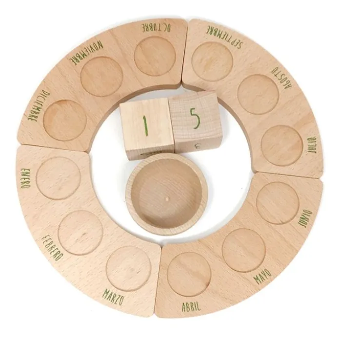 Calendario perpetuo anual de madera Castellano - Grapat