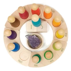 Calendario perpetuo anual de madera con muñecos Nins® Castellano - Grapat