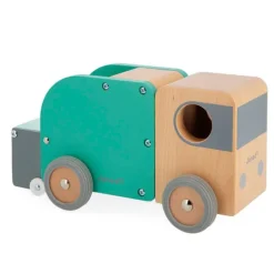 Camión de basura de madera con contenedor - Janod