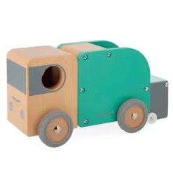 Camión de basura de madera con contenedor - Janod