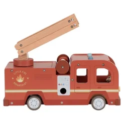 Camión de bomberos con muñecos y accesorios de madera - Little Dutch