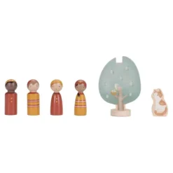Camión de bomberos con muñecos y accesorios de madera - Little Dutch