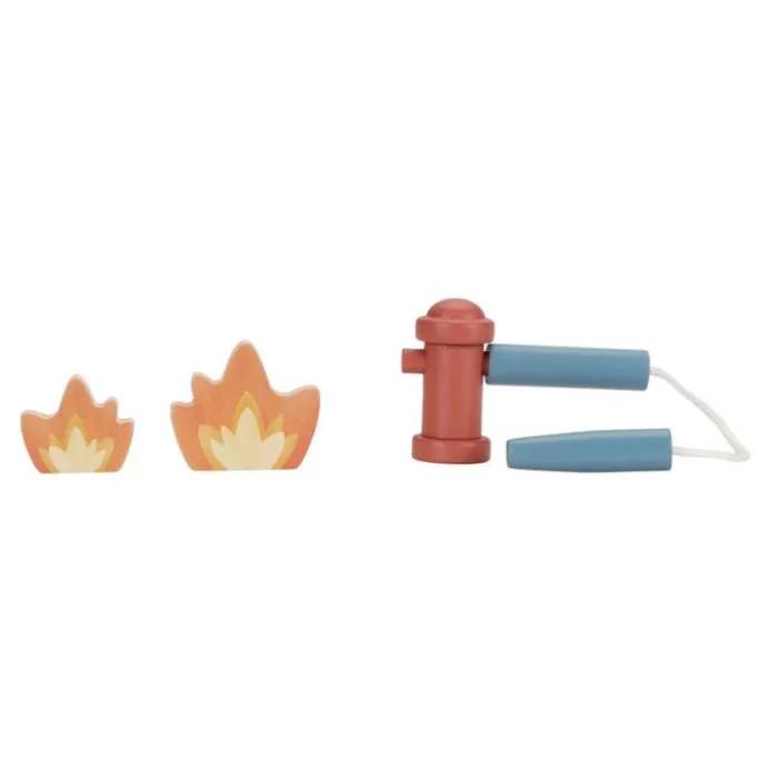 Camión de bomberos con muñecos y accesorios de madera - Little Dutch