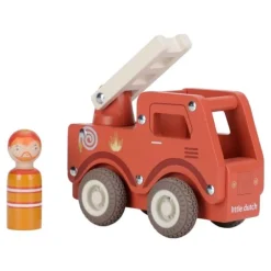 Camión de bomberos y muñeco de madera - Little Dutch