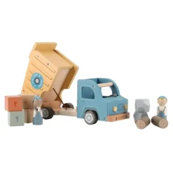 Camión volquete con muñecos y accesorios de madera - Little Dutch
