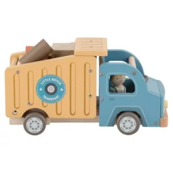 Camión volquete con muñecos y accesorios de madera - Little Dutch