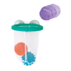 Canasta de baloncesto para bañera con 3 pelotas sensoriales - Janod