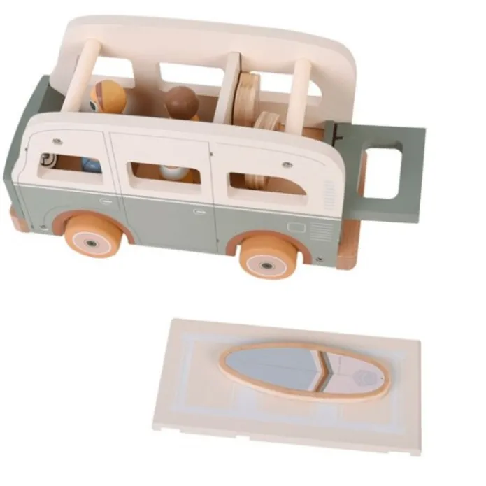 Caravana de madera con 4 muñecos - Little Dutch