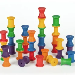 Carretes de madera colores arcoíris (36) - Grapat