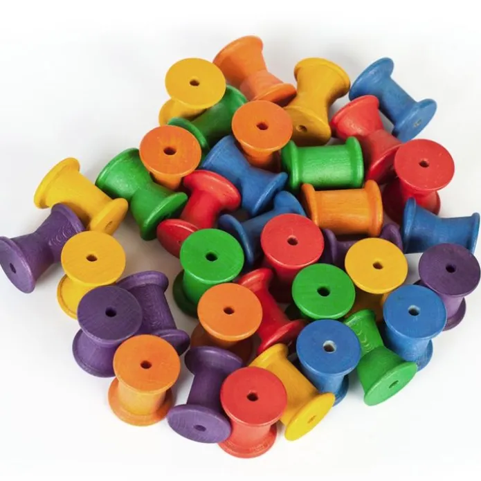 Carretes de madera colores arcoíris (36) - Grapat