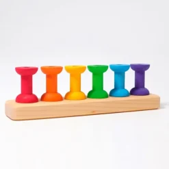 Carretes de madera colores arcoíris (6) - Grimm's