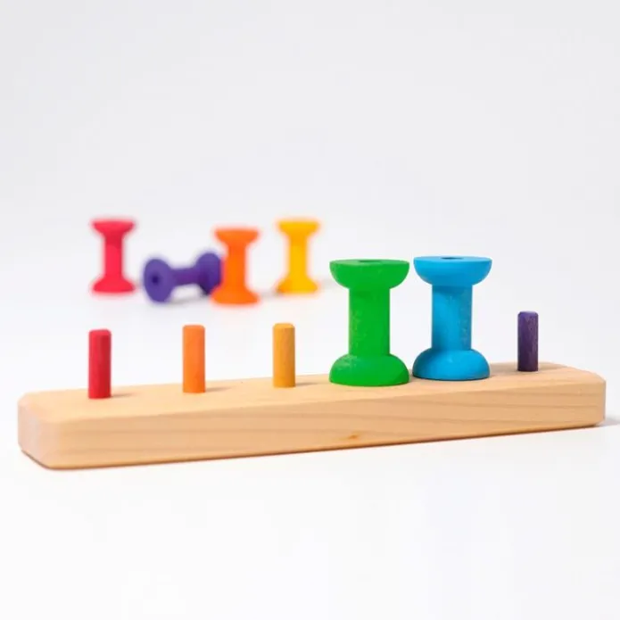 Carretes de madera colores arcoíris (6) - Grimm's