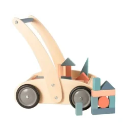 Carrito andador de madera con 29 bloques - Egmont