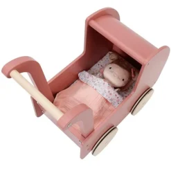 Carrito capazo de madera y muñeca Rosa - Little Dutch