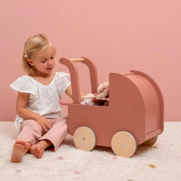 Carrito capazo de madera y muñeca Rosa - Little Dutch