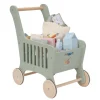 Carrito de la compra de madera con alimentos - Little Dutch