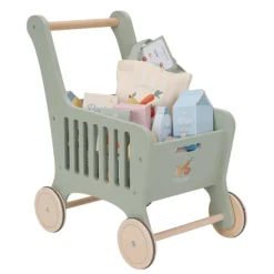 Carrito de la compra de madera con alimentos - Little Dutch