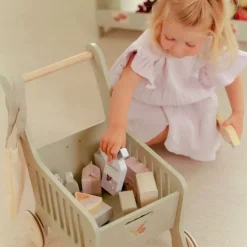 Carrito de la compra de madera con alimentos - Little Dutch