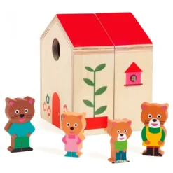 Casa de madera con muñecos ositos - Djeco