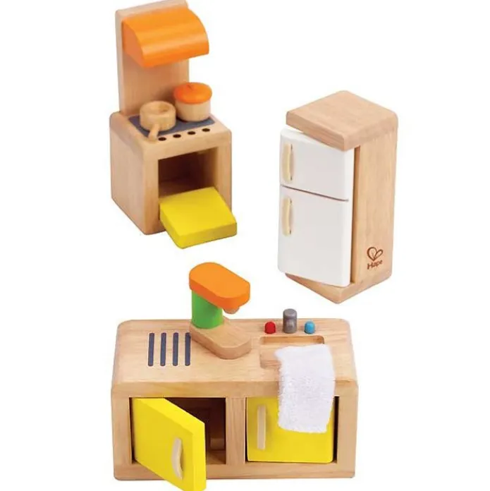 Casa de muñecas de madera con muebles - Hape
