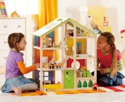 Casa de muñecas de madera con muebles - Hape