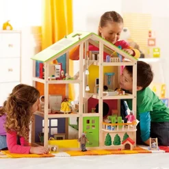 Casa de muñecas de madera con muebles - Hape