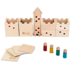 Castillo de madera con ventanas translúcidas 19 piezas - Andreu Toys