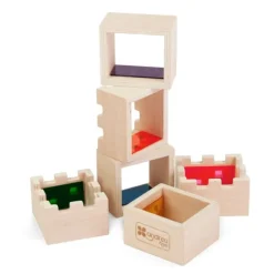 Castillo de madera con ventanas translúcidas 19 piezas - Andreu Toys