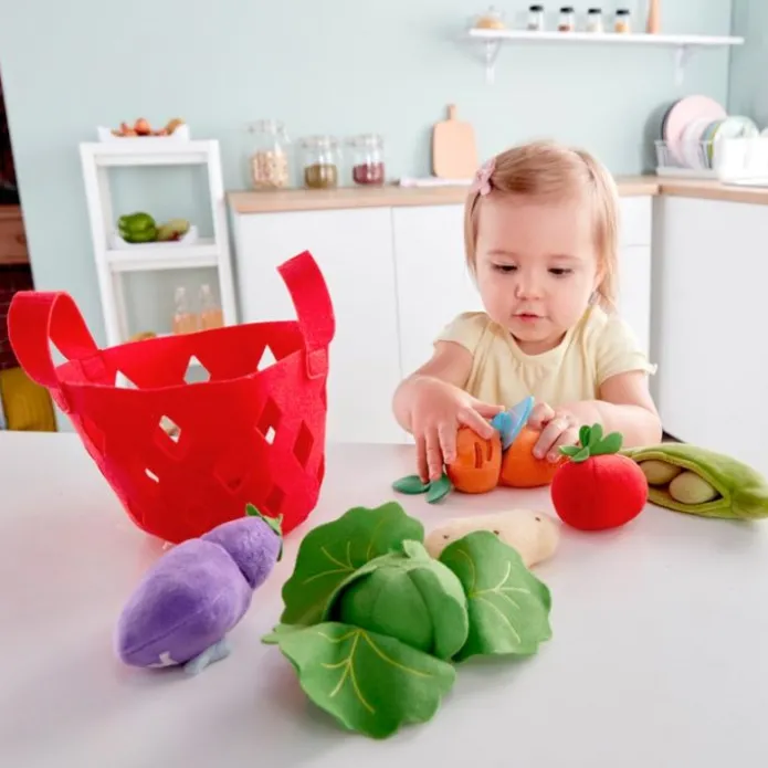 Cesta con verduras de tela - Hape