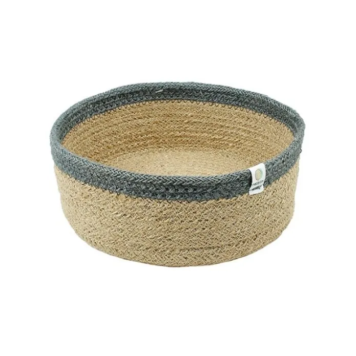 Cesta de yute para almacenar y clasificar con filo gris 21 cm - ReSpiin