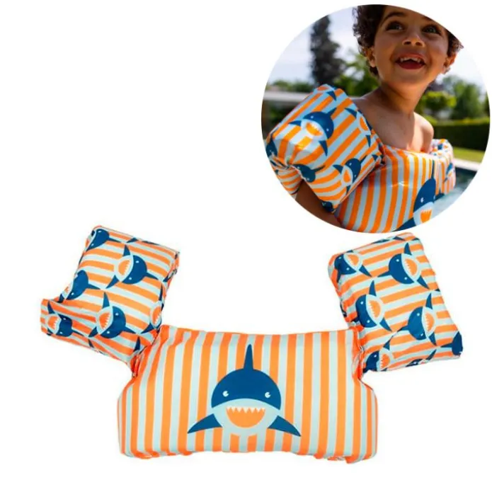 Chaleco flotador con manguitos naranja tiburón 15-30 kg - Swim Essentials
