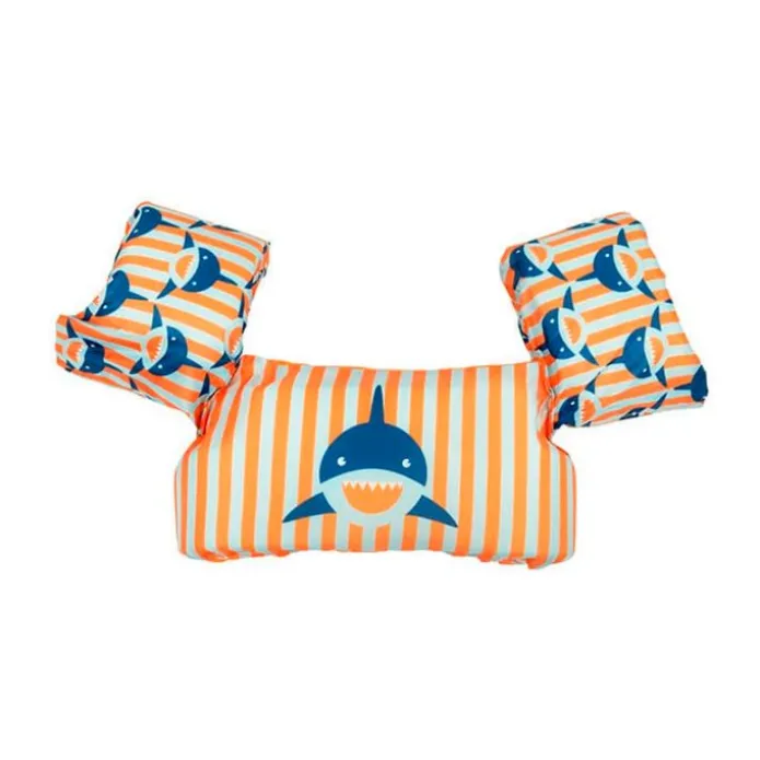 Chaleco flotador con manguitos naranja tiburón 15-30 kg - Swim Essentials