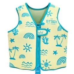 Chaleco flotador neón palmeras S 11-19 kg - BTBOX