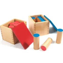 Cilindros con sonido con cajas de madera - Montessori