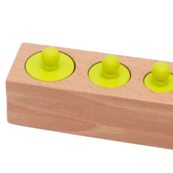 Cilindros de colores con botón Montessori (24) - Edukalu