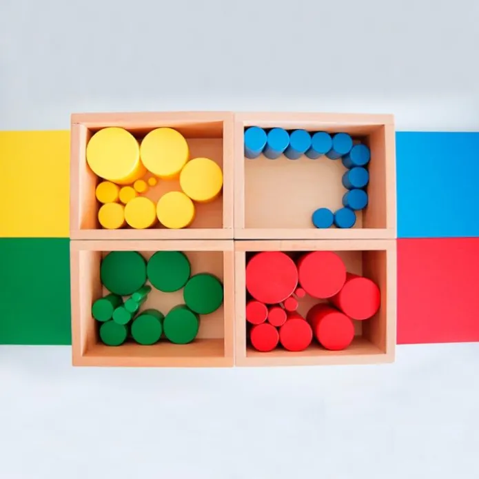 Cilindros sin botón Premium madera de haya - Montessori