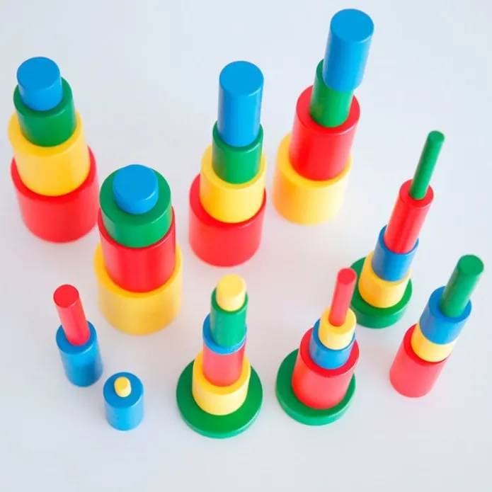 Cilindros sin botón Premium madera de haya - Montessori
