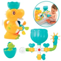 Circuito de agua y dinosaurio con molinillo para bañera - Ludi