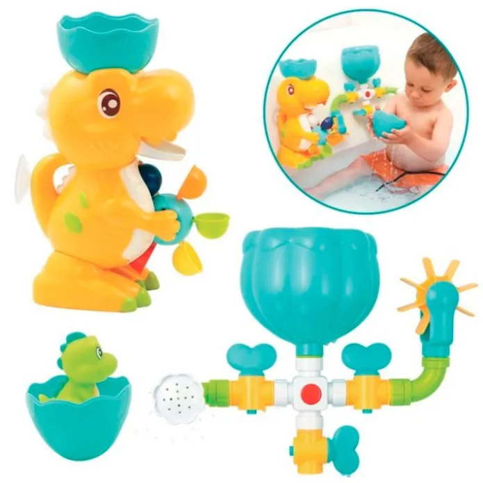 Circuito de agua y dinosaurio con molinillo para bañera - Ludi