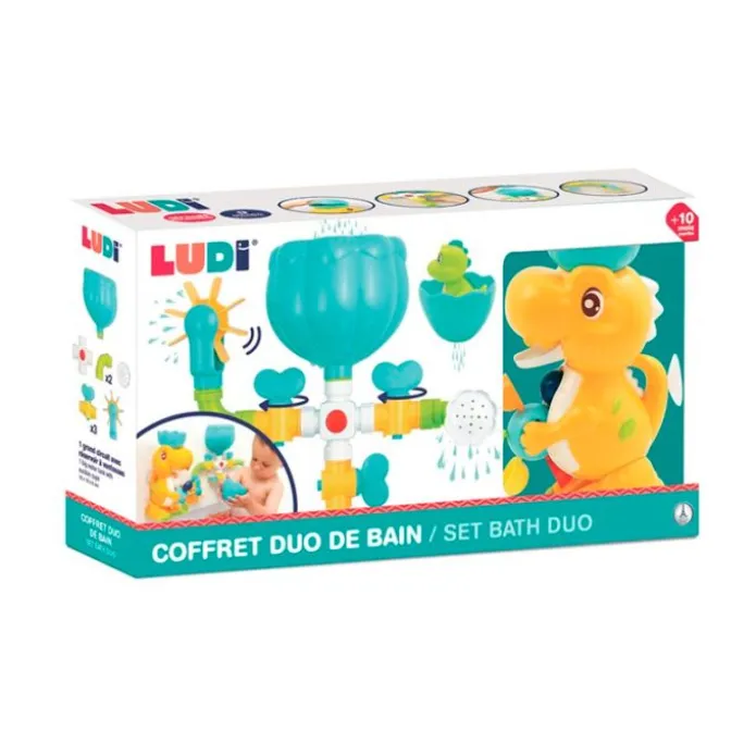 Circuito de agua y dinosaurio con molinillo para bañera - Ludi